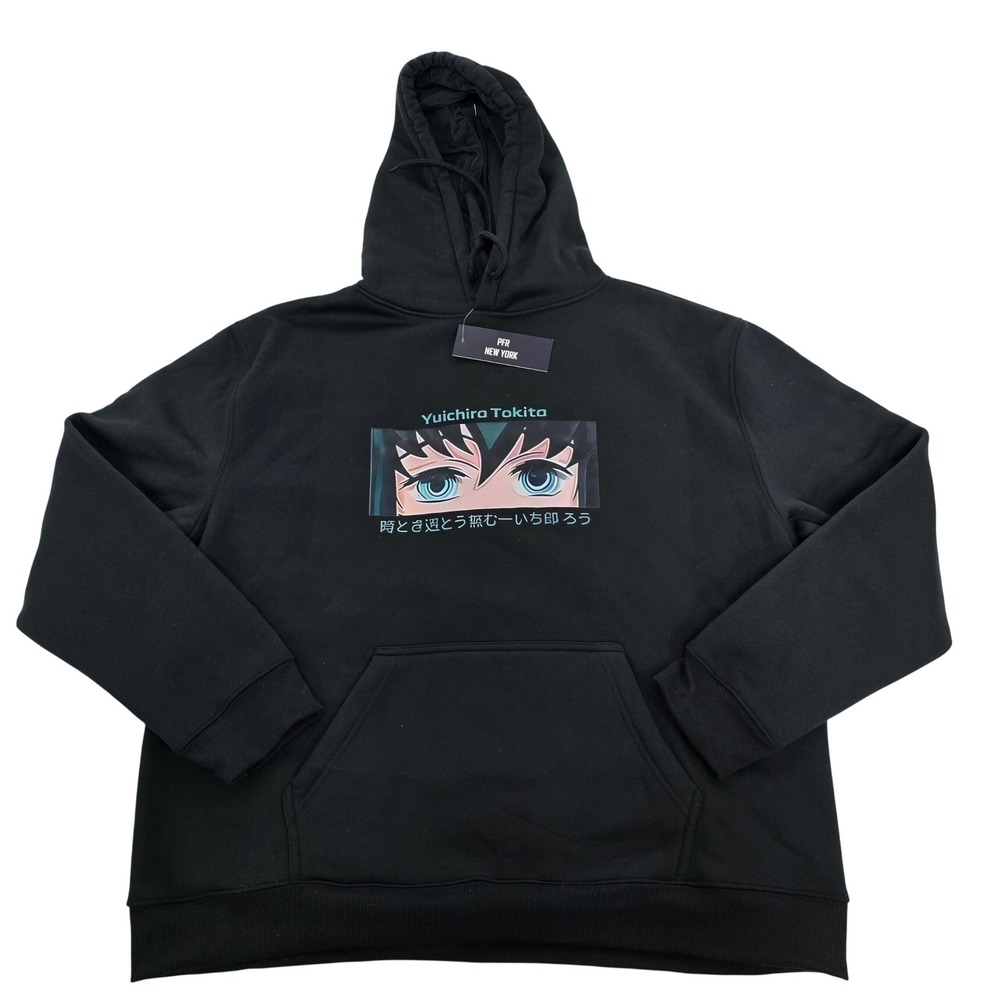 PFR New York Demon Slayer Muichiro Tokito Hoodie Black XL Anime Graphic Pullover